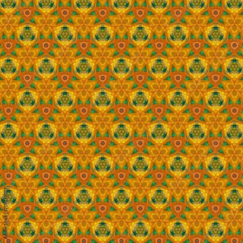 Seamless pattern background. Symmetric vintage fabric texture. Decor for design trendy fashion clothes, textile and print. High resolution desktop wallpaper. Template for hand made products decoration