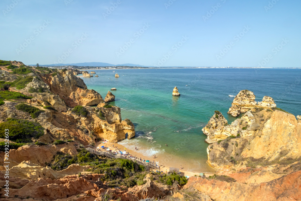 Wonderful view of portugal beach in Lagos Algarve Portugal