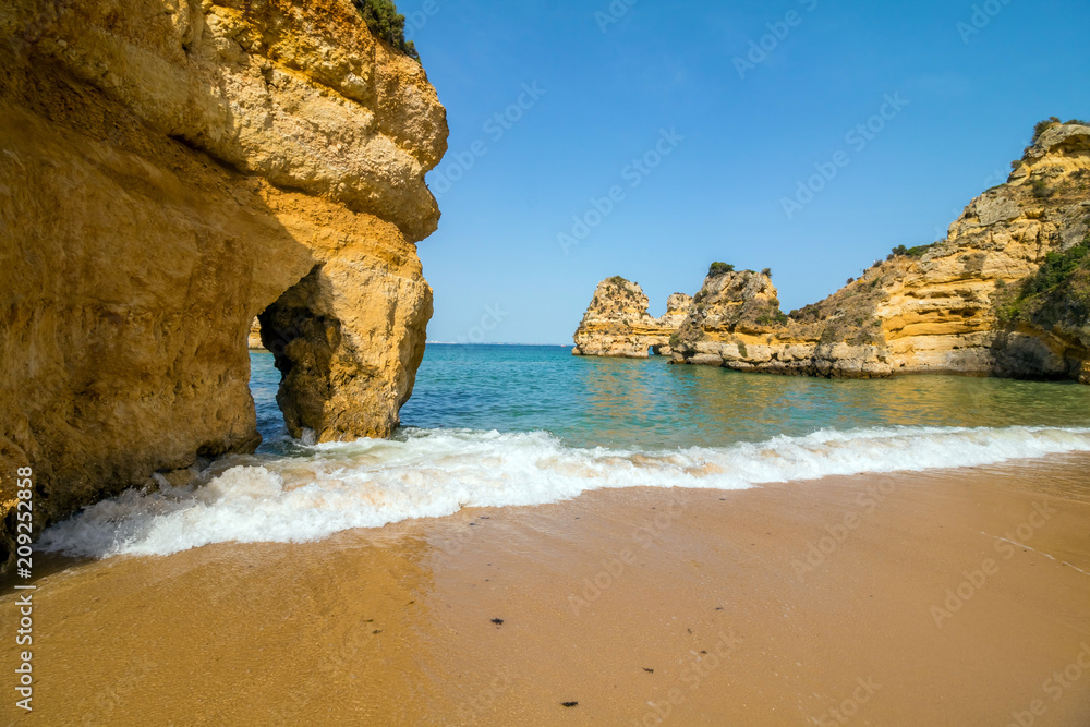 Wonderful view of portugal beach in Lagos Algarve Portugal