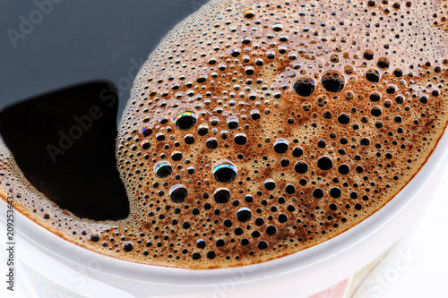 Obraz Filiżanka gorący kawy; makro zbliżenie