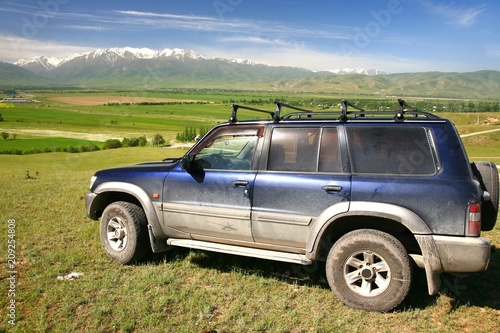 The route of  beautiful scenic in Bishkek  with the Tian Shan mountains of Kyrgyzstan