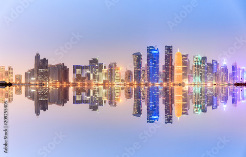 Doha skyline Reflection Qatar © SakhanPhotography