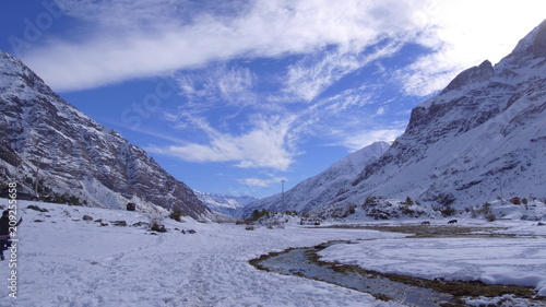 Landscape of mountain snow and nature