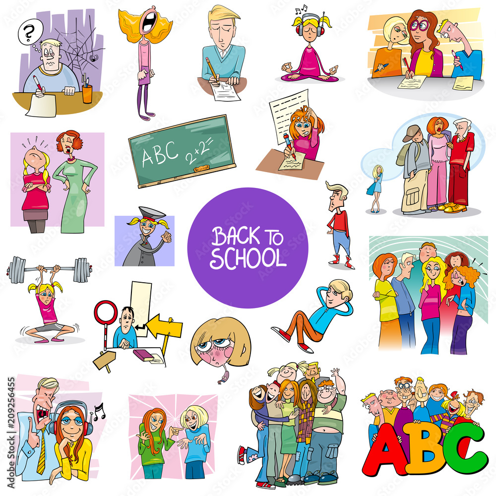 school and education carton set school and education carton set