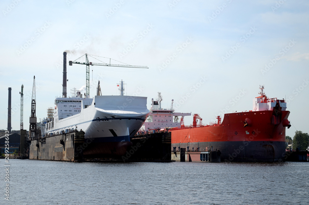Port machines in Gdansk, Baltic Sea, Poland