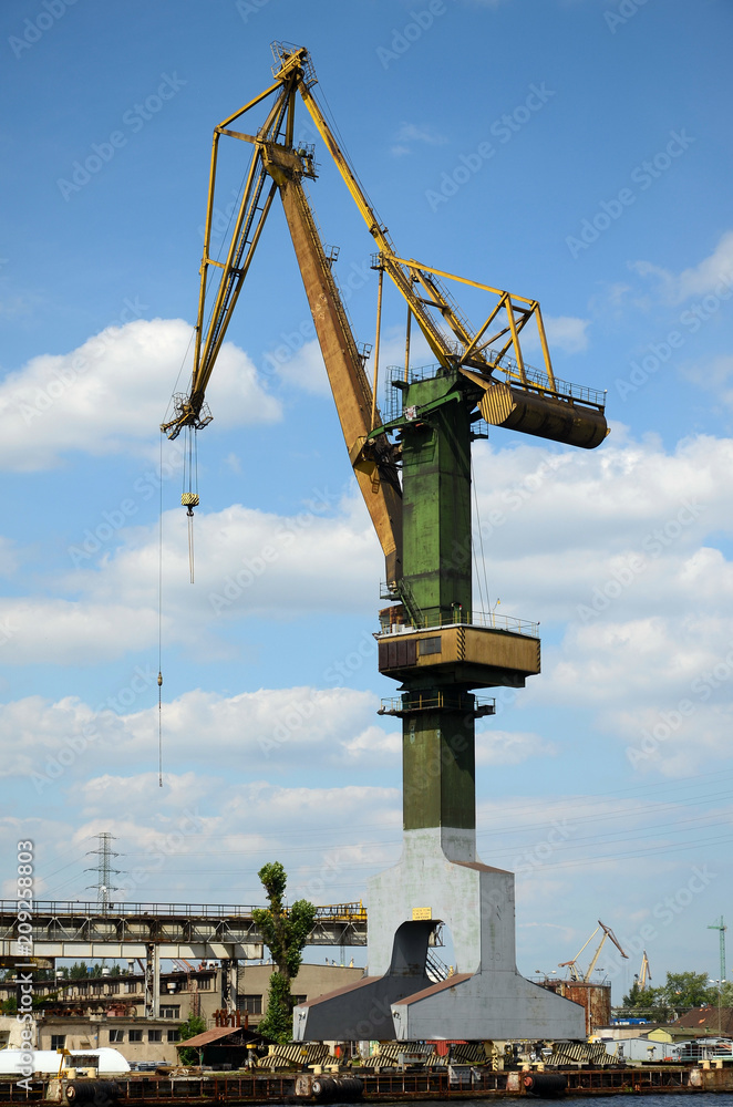 Port machines in Gdansk, Baltic Sea, Poland