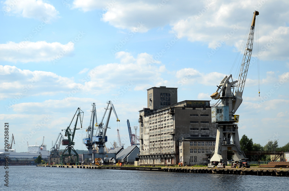 Port machines in Gdansk, Baltic Sea, Poland