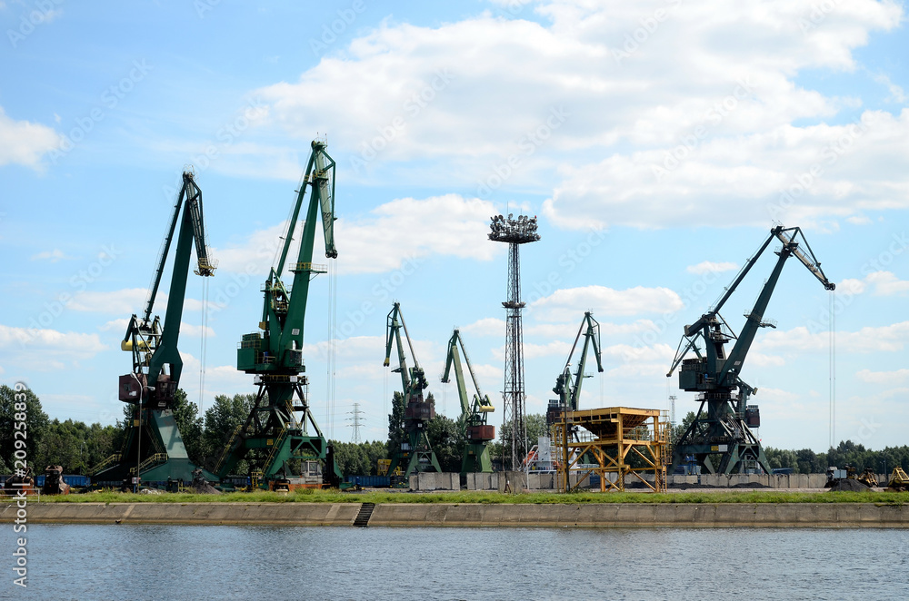 Port machines in Gdansk, Baltic Sea, Poland