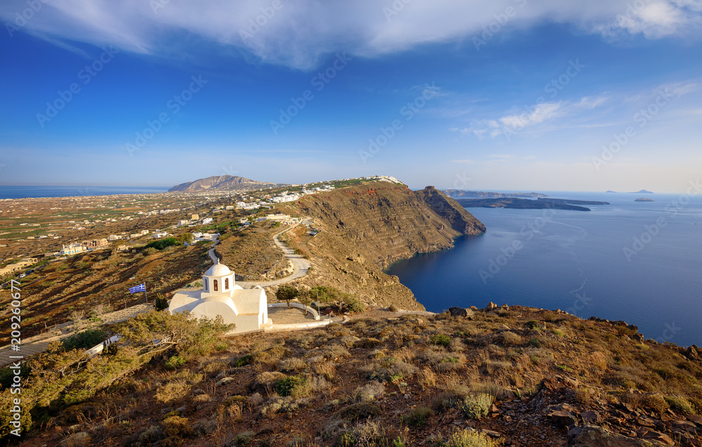 Santorini Island, View on the road to Church Panagia