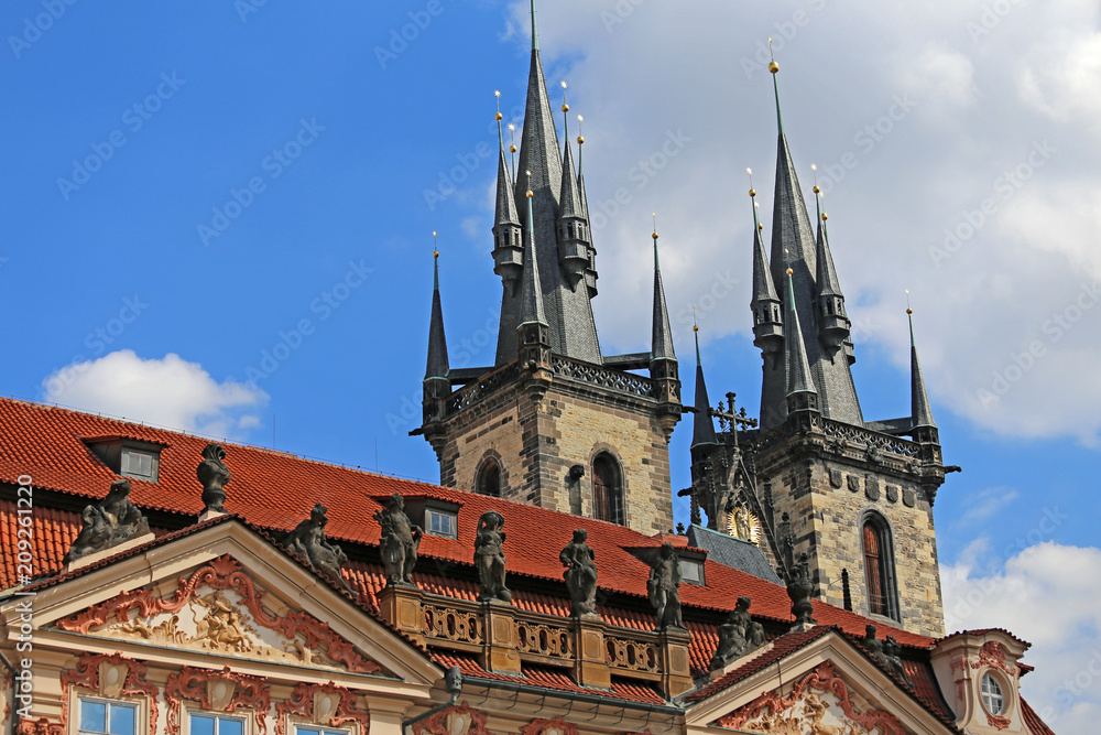 Fototapeta premium Church of Our Lady Before Tyn in Prague Czech Republic