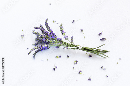 Fototapeta Naklejka Na Ścianę i Meble -  Bunch of Lavender flowers on a white background