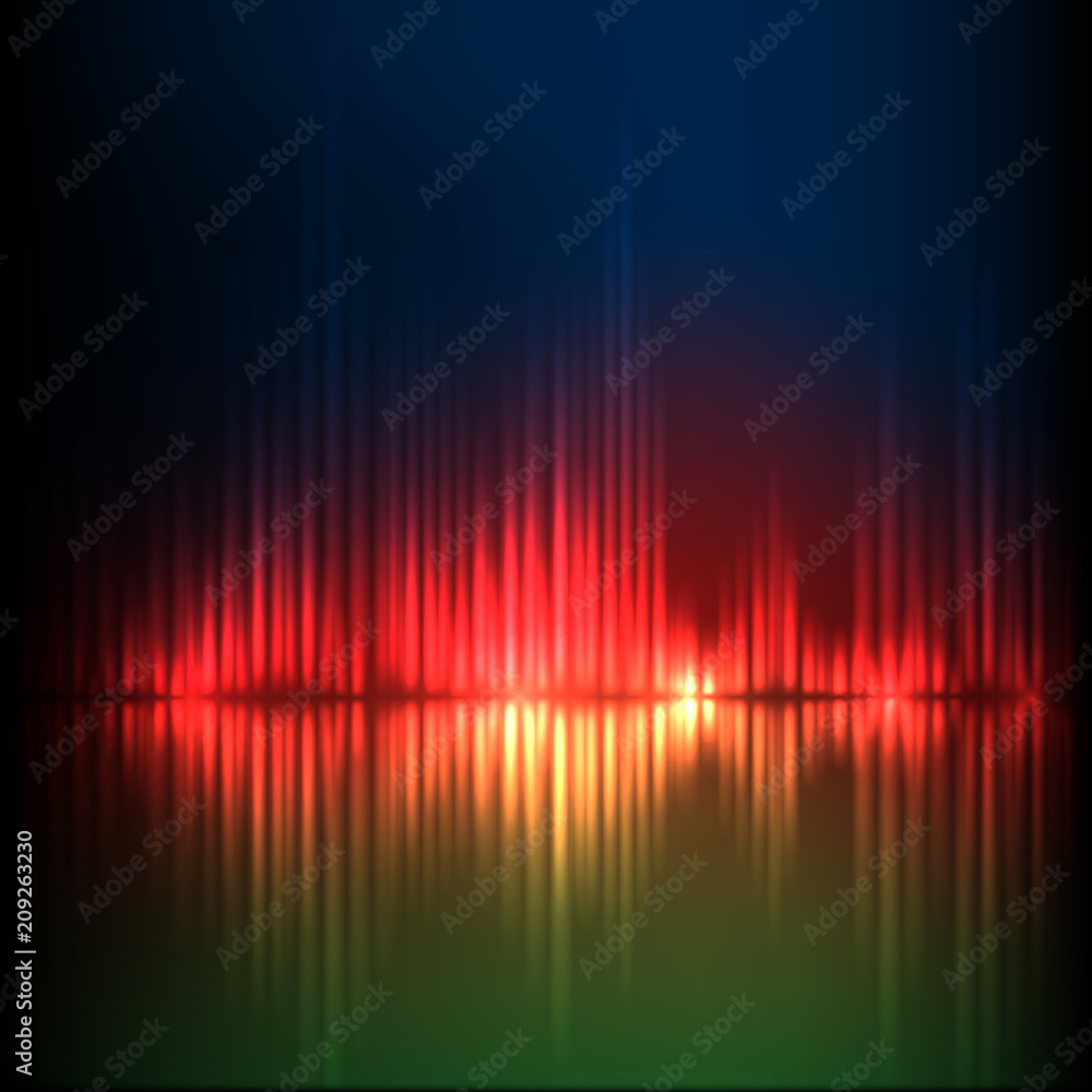 Green-red-blue wave abstract equalizer background. EPS10 vector.