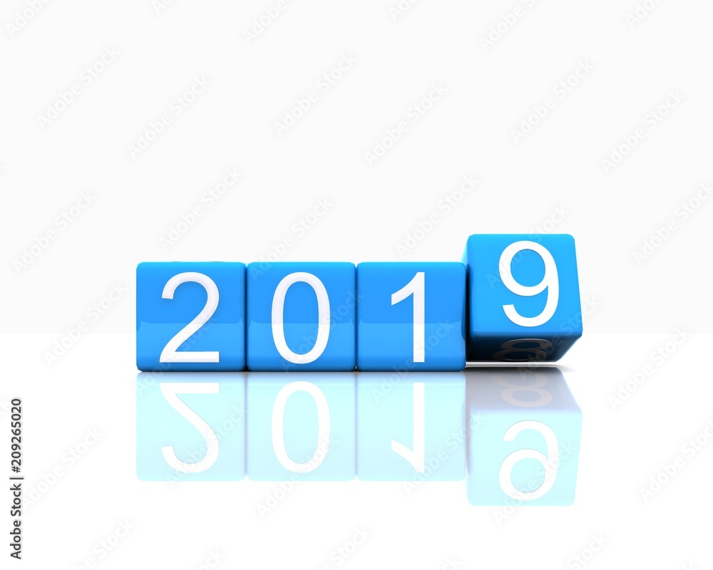 Arrivo del nuovo anno in 3D - 2019