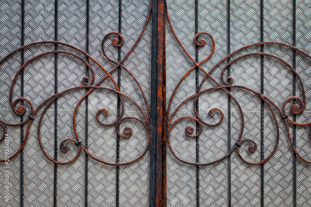 The fragment of forged metal products. close-up The fragment of forged metal products. close-up