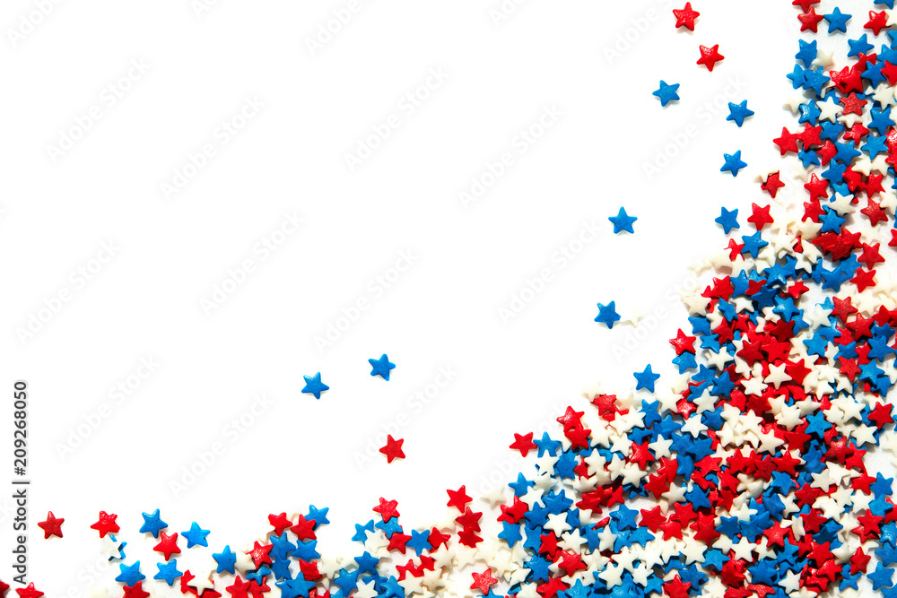 White background with blue red and white stars. White background with blue red and white stars.