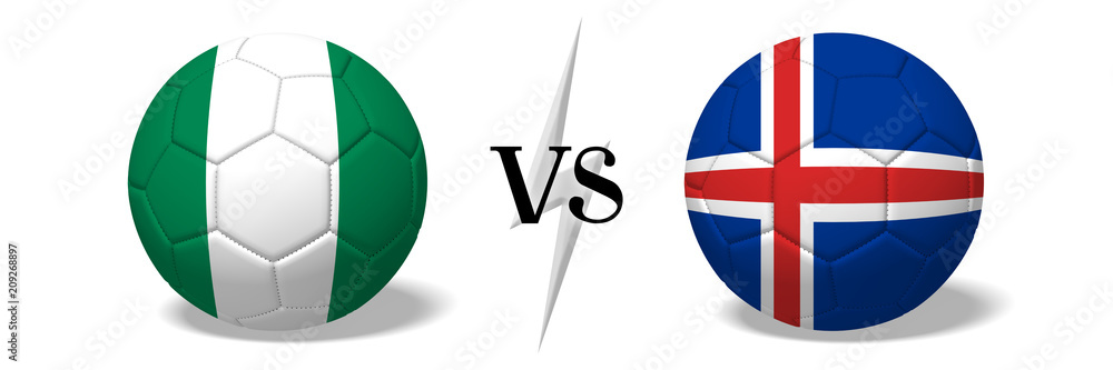 Obraz premium Soccer championship - Nigeria vs Iceland