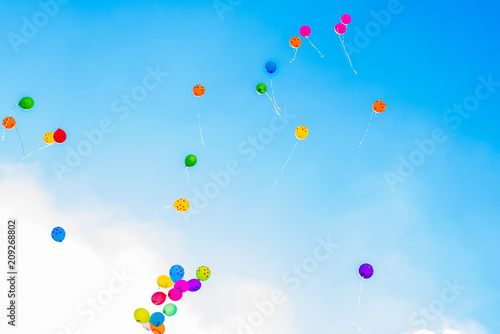 Air balloons against a background of blue sky