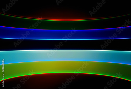 Vintage retro neon and curved color lines illustration background
