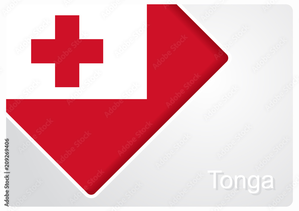 Fototapeta premium Tonga flag design background. Vector illustration.