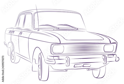 A Sketch of the old retro car.
