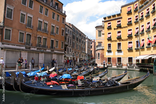 VENICE, ITALY - MAY 07, 2010: Beautiful view of traditional Gondola, Venice, Italy