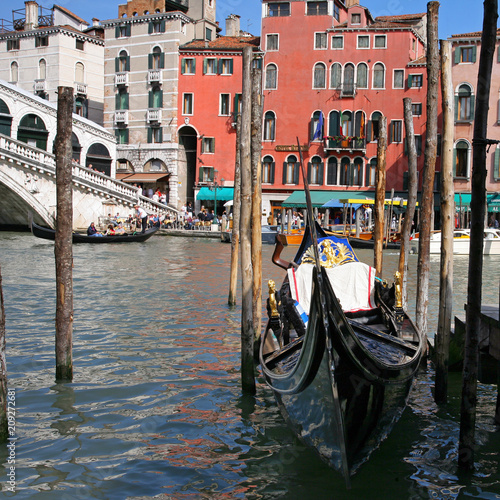 VENICE, ITALY - MAY 07, 2010: Beautiful view of traditional Gondola, Venice, Italy photo