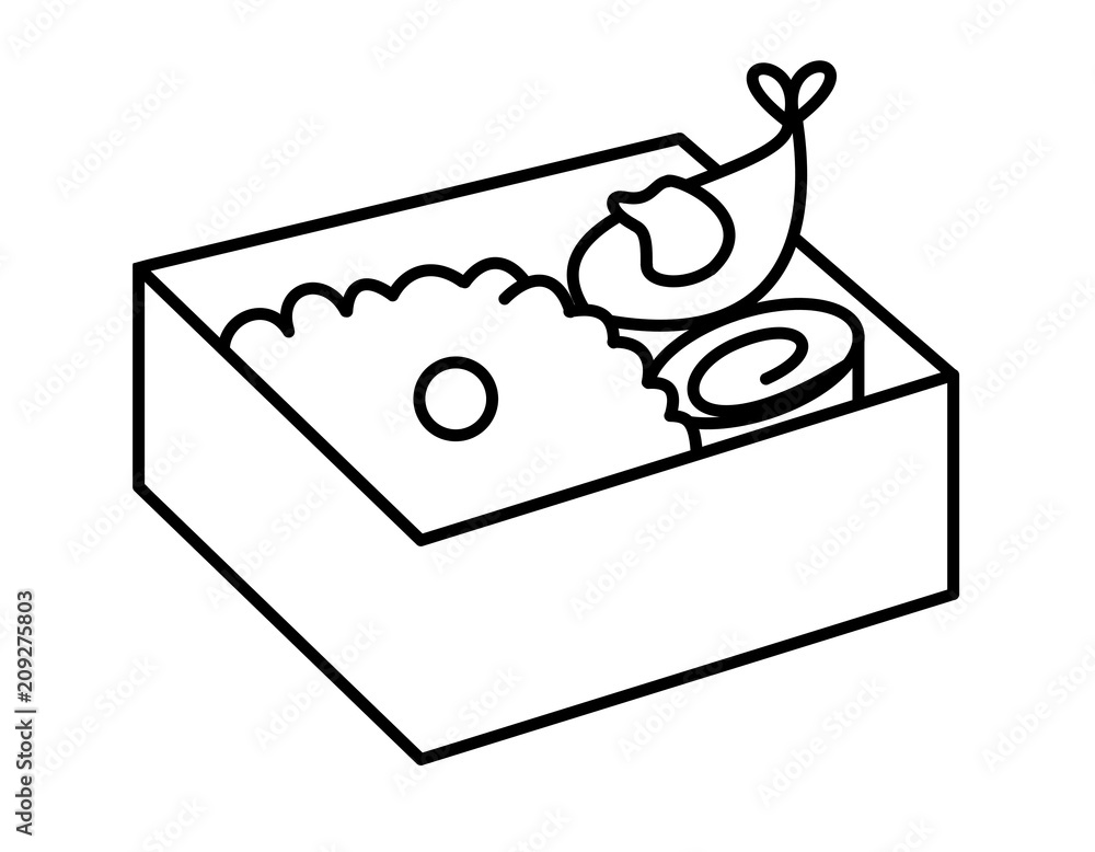 弁当角型梅干しケチャップ(線画) 弁当角型梅干しケチャップ(線画)