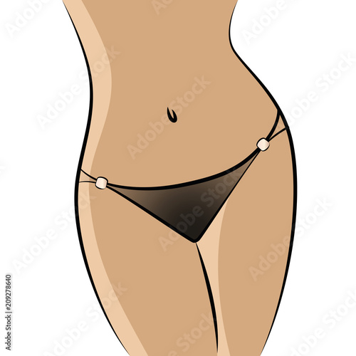 frauenkörper von vorne in schwarzen dessous