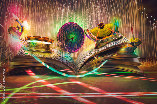 Open magic book, stories an...