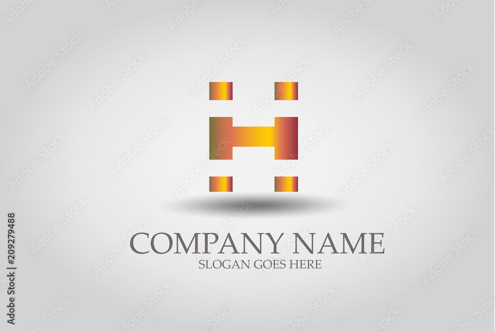 Obraz premium Stripes Letter H Icon Design Element Template