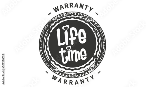 lifetime black warranty icon stamp