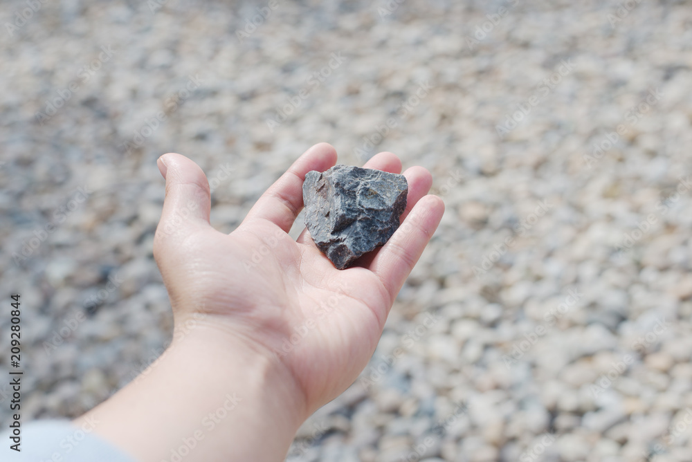 A gravel on the hand A gravel on the hand
