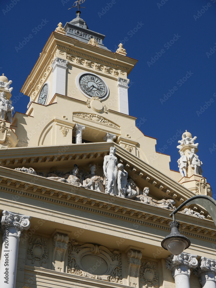 The beautiful Town Hall of Malaga. Malaga is the Capital city of the province of Andalucia in Southern Spain.