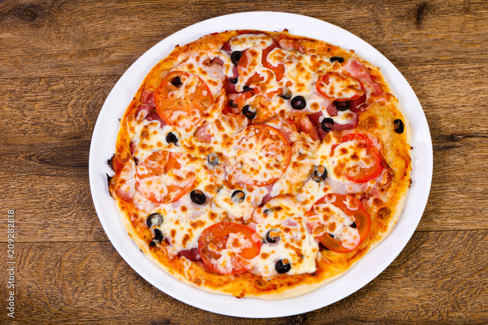 Pizza with bacon Pizza with bacon