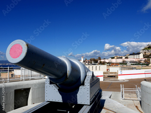 Cannon at Europa Point on the Rock of Gibraltar is the first or the last Mosque in Europe