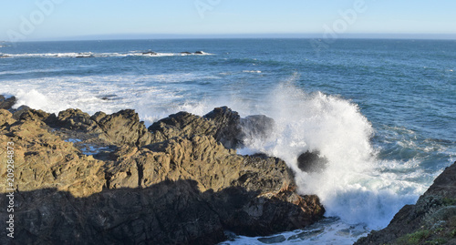Waves and high surf on the Pacific Coast of California