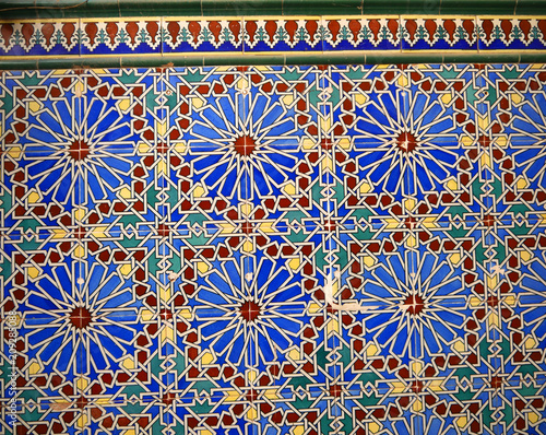 Tiling in the Catholic Cathedral on the Rock of Gibraltar at the entrance to the Mediterranean Sea