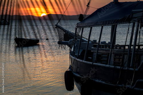 Boats at dusk in Itaparica Bahia Brazil
