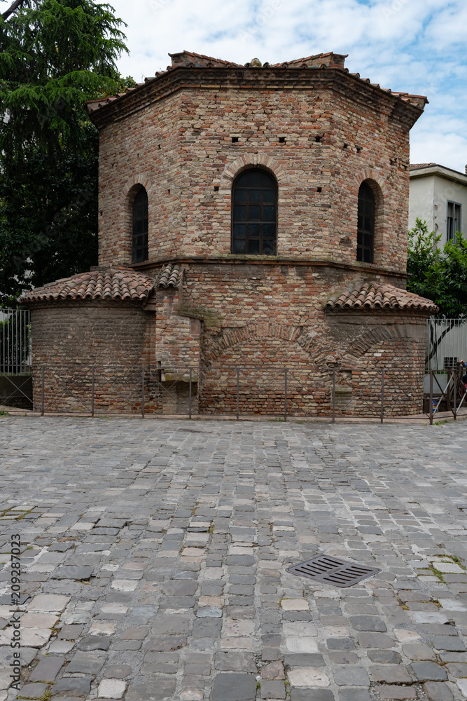 Arian Baptistry with copy space in Ravenna, Italy