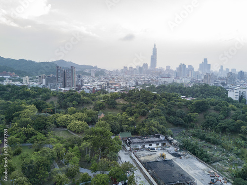 Aerial view of the beautiful landscape of Nangang Park photo