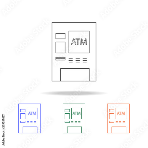 ATM icon. Elements of banking in multi colored icons. Premium quality graphic design icon. Simple icon for websites, web design, mobile app, info graphics
