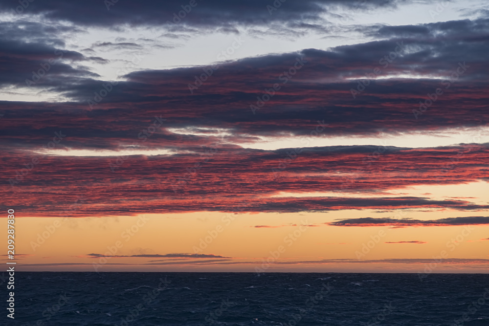 Sunrise at Jason Bay, South Georgia Island, Antarctic
