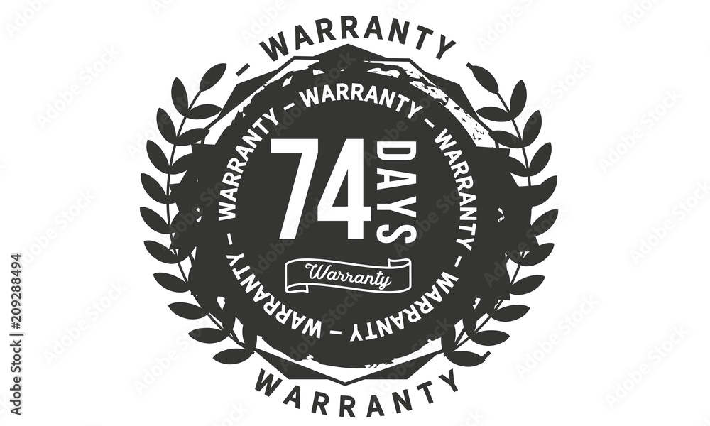 74 days warranty icon stamp