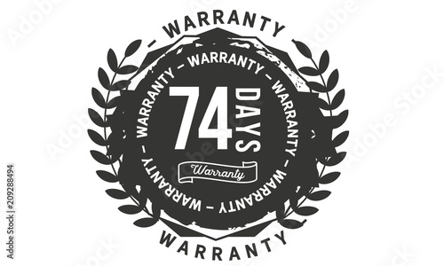 74 days warranty icon stamp