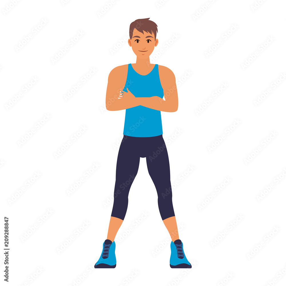 Fitness man cartoon vector illustration graphic design Fitness man cartoon vector illustration graphic design