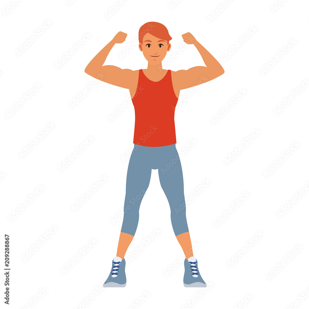 Fitness man flexing arms vector illustration graphic design Fitness man flexing arms vector illustration graphic design