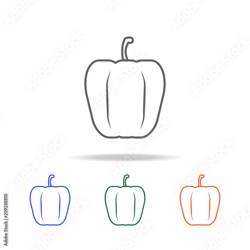 Outline pepper icon. Elements of fruits and vegetables in multi colored icons. Premium quality graphic design icon. Simple icon for websites, web design, mobile app