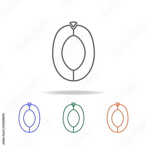 Outline Peach icon. Elements of fruits and vegetables in multi colored icons. Premium quality graphic design icon. Simple icon for websites, web design, mobile app