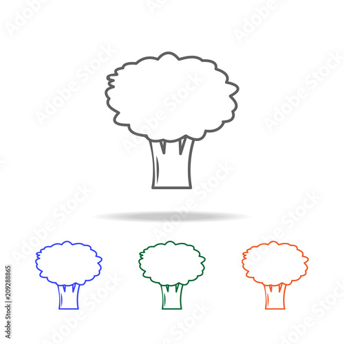 Outline broccoli icon. Elements of fruits and vegetables in multi colored icons. Premium quality graphic design icon. Simple icon for websites, web design, mobile app