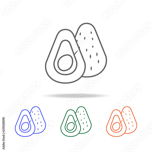 Outline avocado icon. Elements of fruits and vegetables in multi colored icons. Premium quality graphic design icon. Simple icon for websites, web design, mobile app